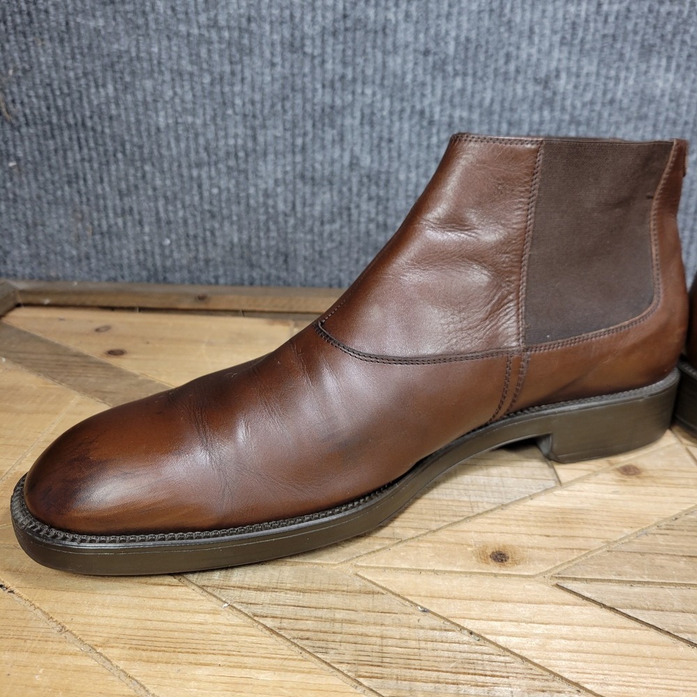 Salvatore Ferragamo Mens 13 D Brown Leather Chelsea‎ Boots Dress Shoes - Picture 7 of 15